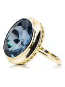 Anneau Aigue-marine Or jaune 14 carats Artisanat vintage vrc285y